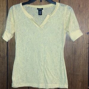 Rue 21 Juniors Size M Yellow see through shirt
